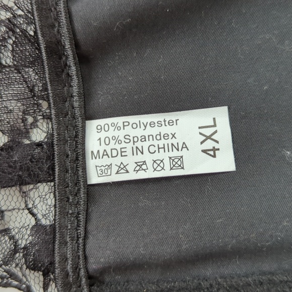 Strapless Lace Ruffle Lace Up Corset With Panty Lingerie Plus 4XL Green Black - Picture 2 of 16